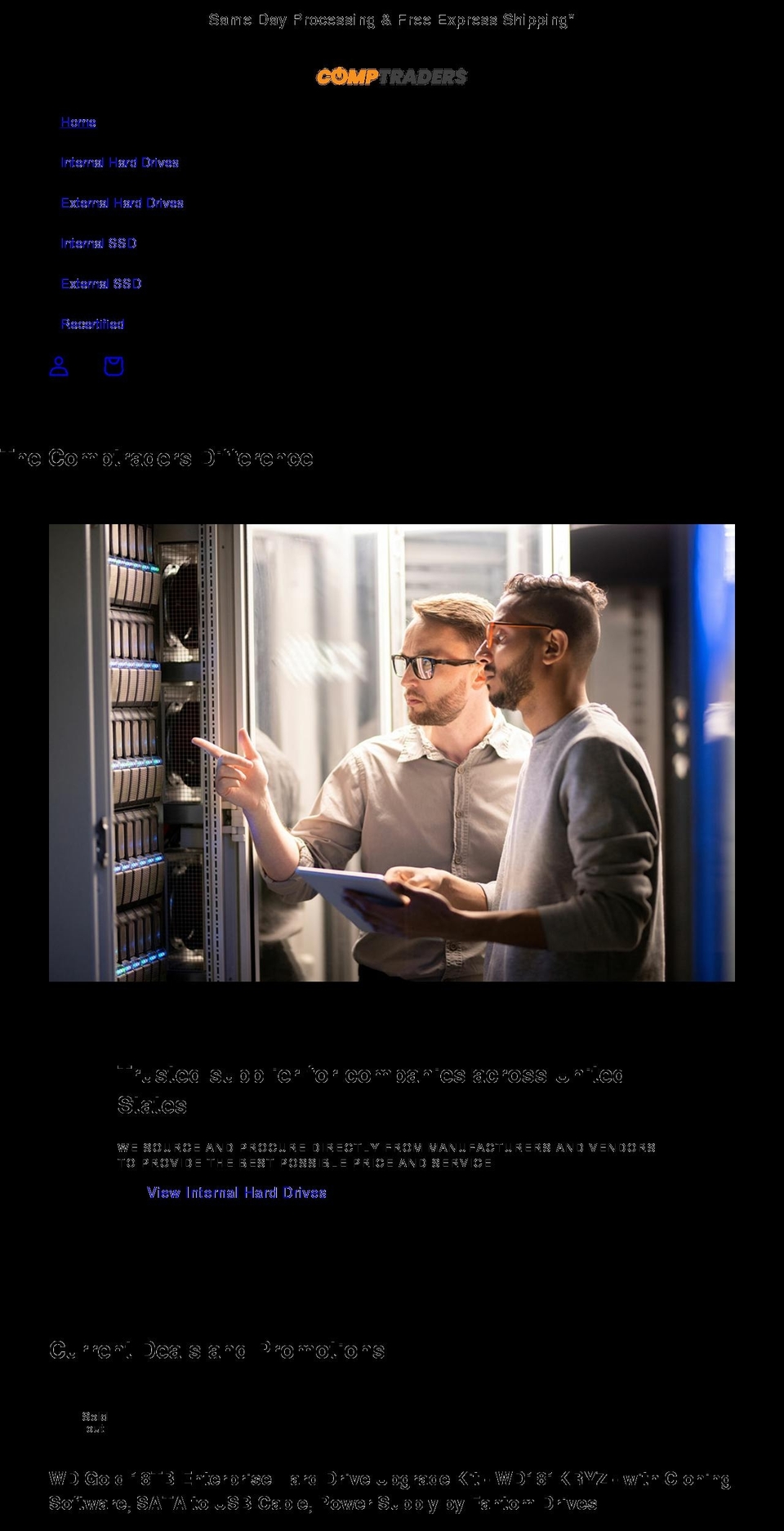 comptraders.com shopify website screenshot