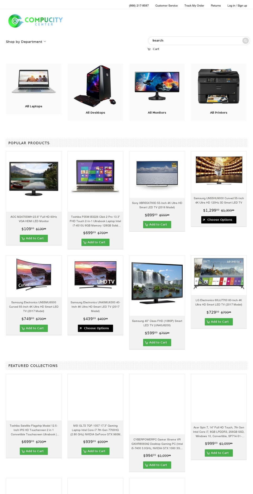 compucitycenter.com — Shopify storefront screenshot