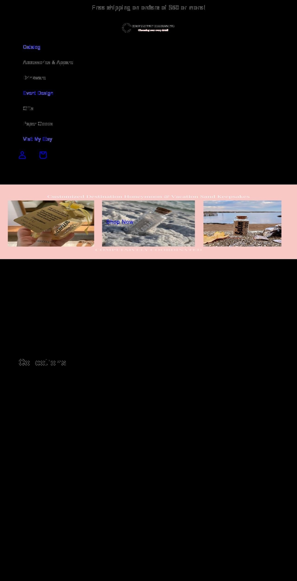 compulsivelycoordinated.com shopify website screenshot