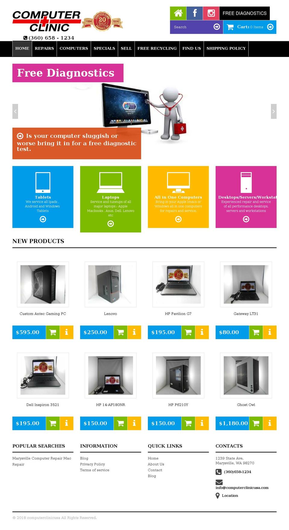 computerclinicusa.com — Shopify storefront screenshot