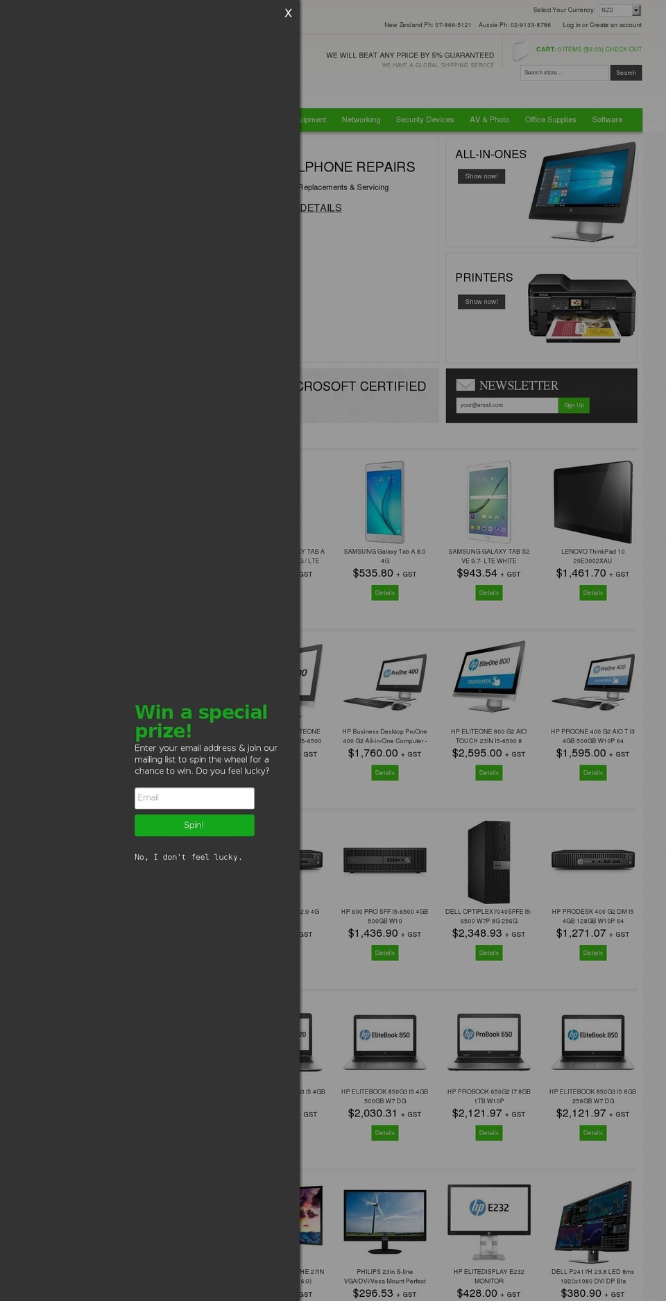 Computer Freeks Green Shopify theme site example computerfreaks.co.nz