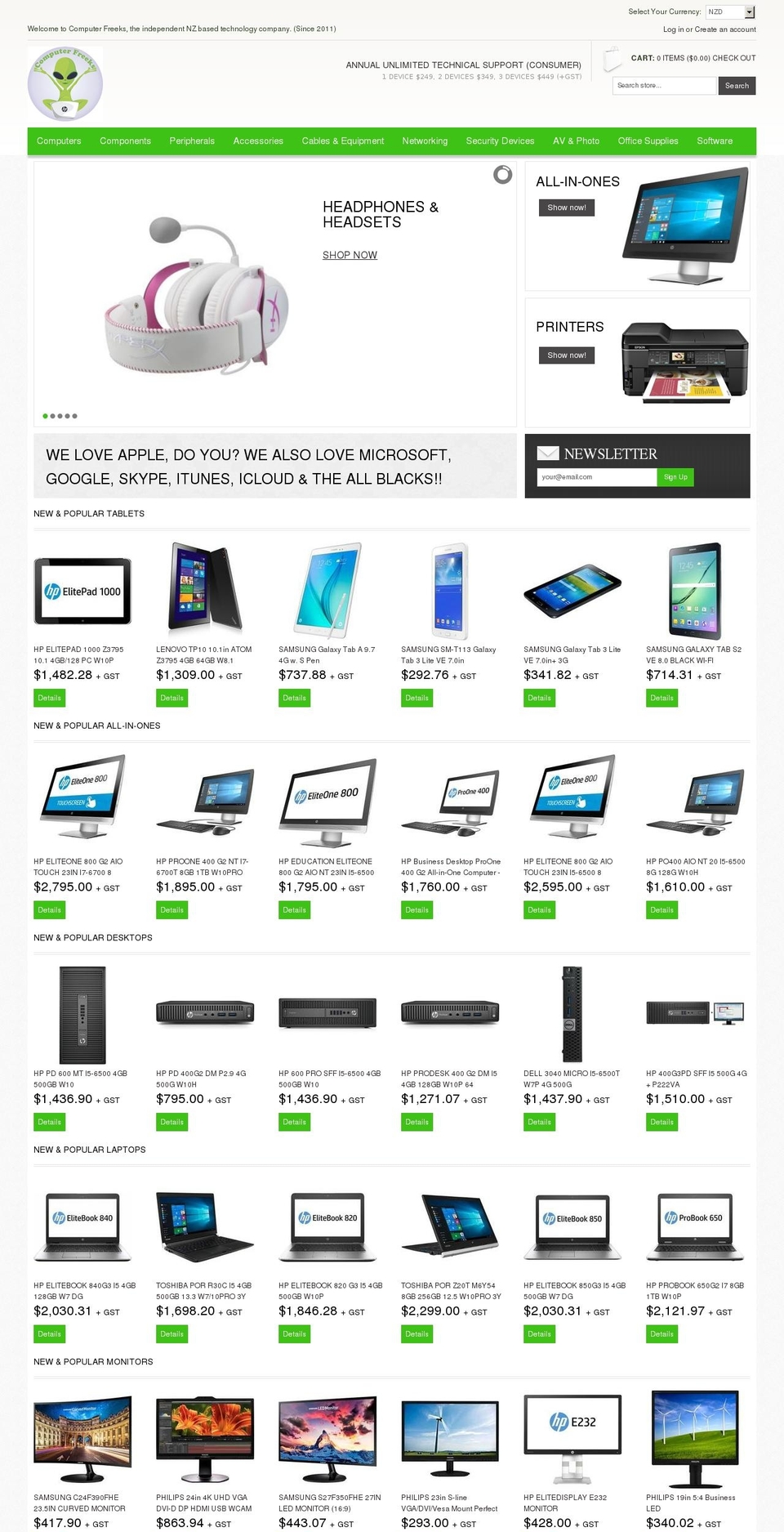 computerfreeks.co.nz shopify website screenshot