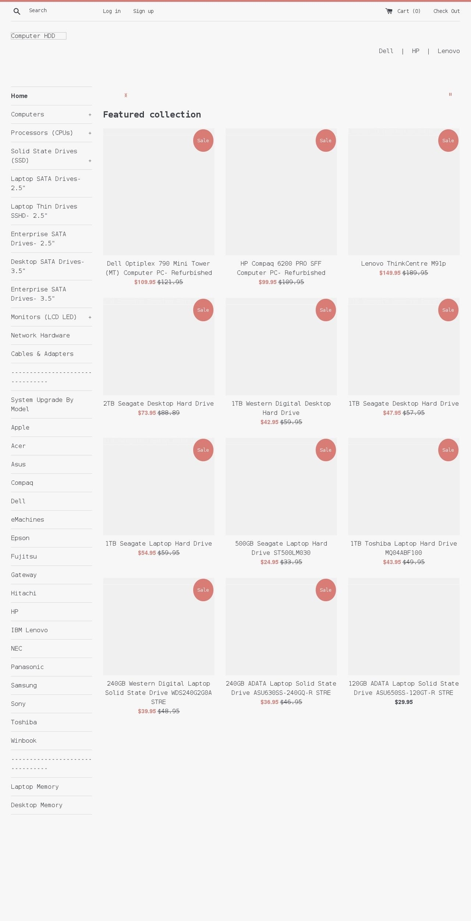 computerhdd.com — Shopify storefront screenshot
