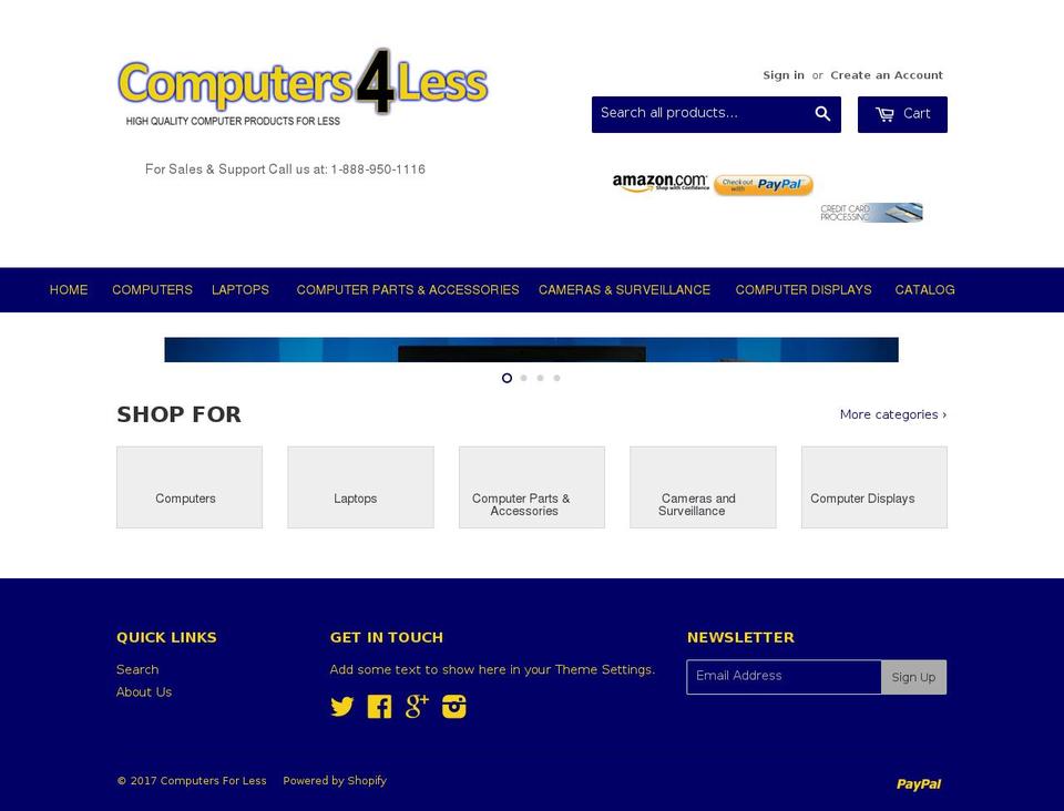 computers4less.com shopify website screenshot