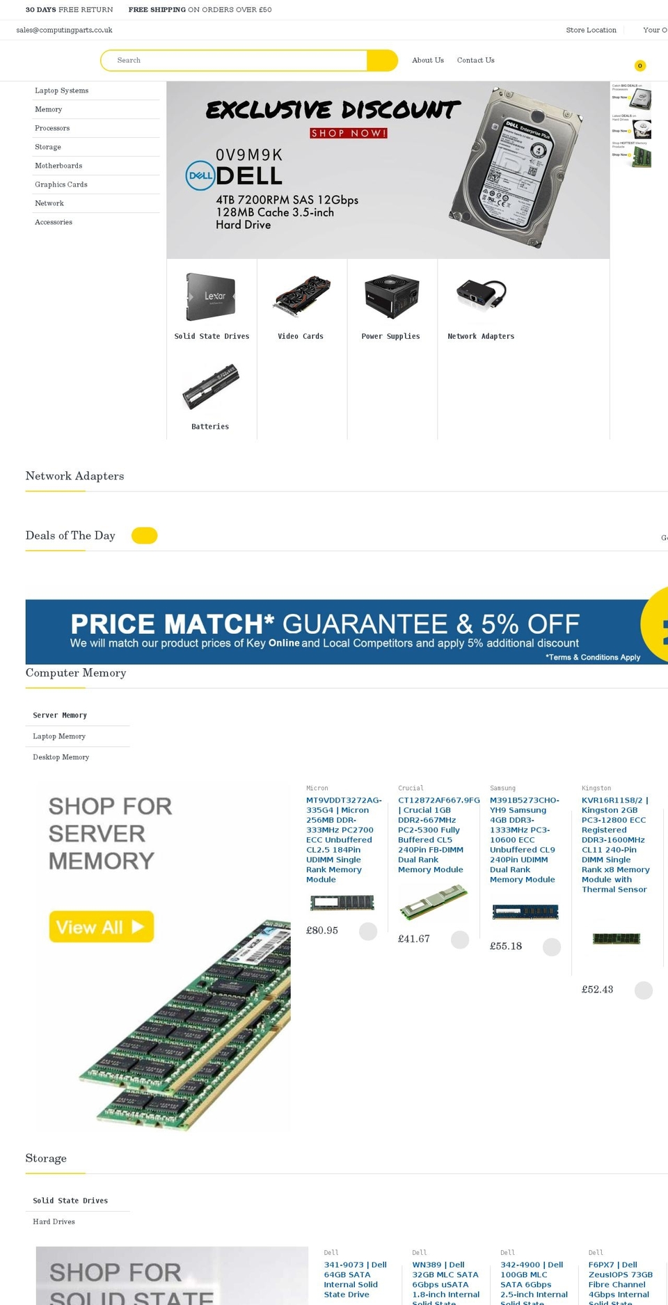 computingparts.co.uk shopify website screenshot