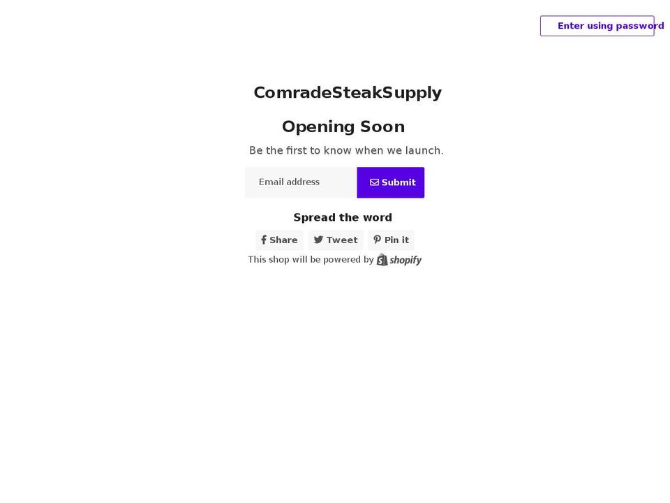 comradesteaksupply.myshopify.com shopify website screenshot