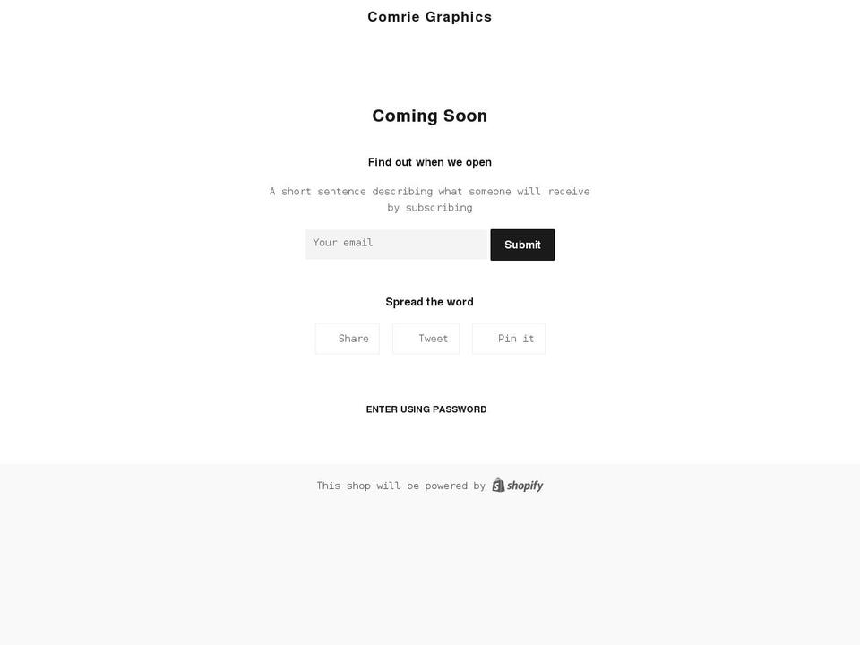 comriegraphics.com — Shopify storefront screenshot