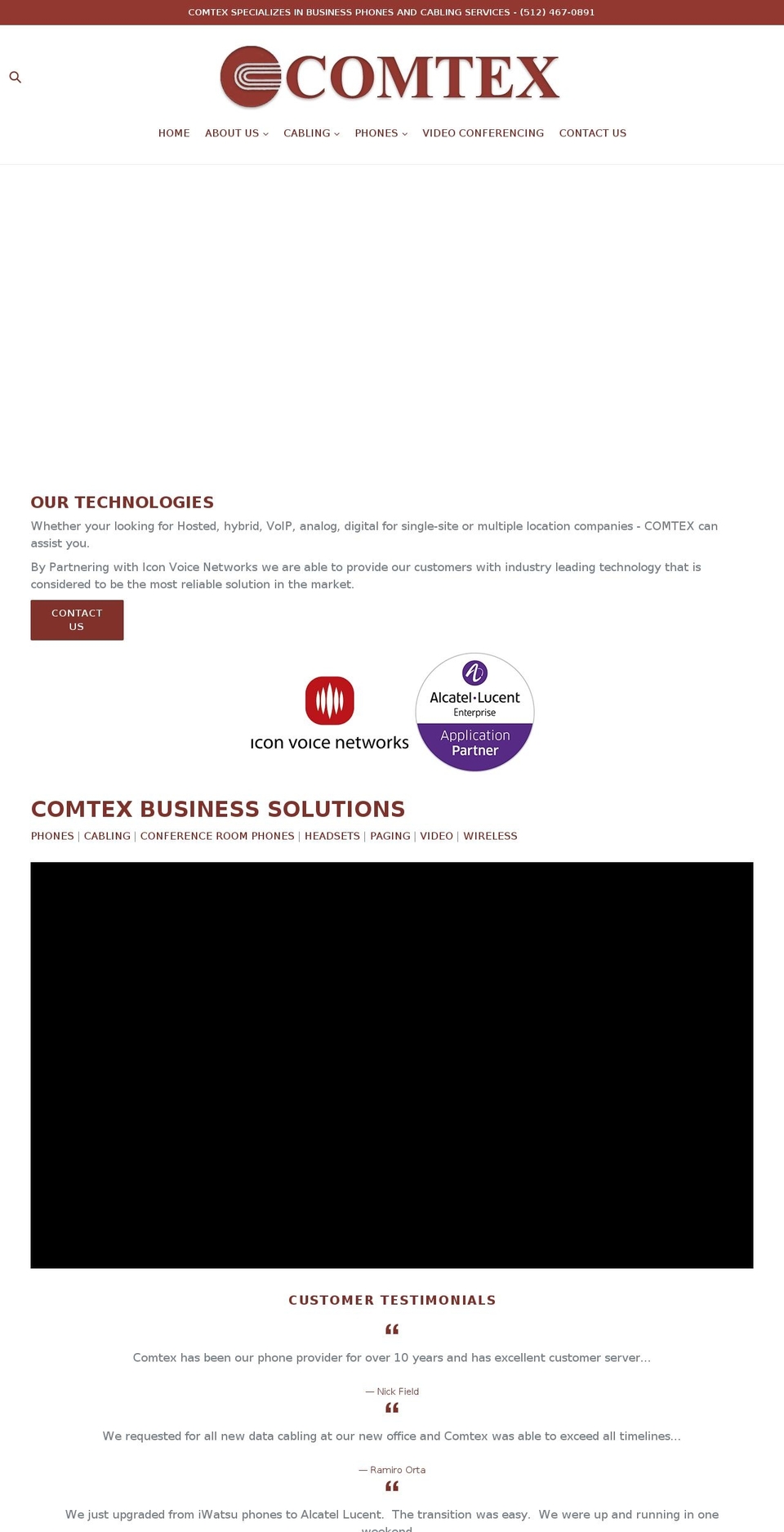 comtextexas.com shopify website screenshot