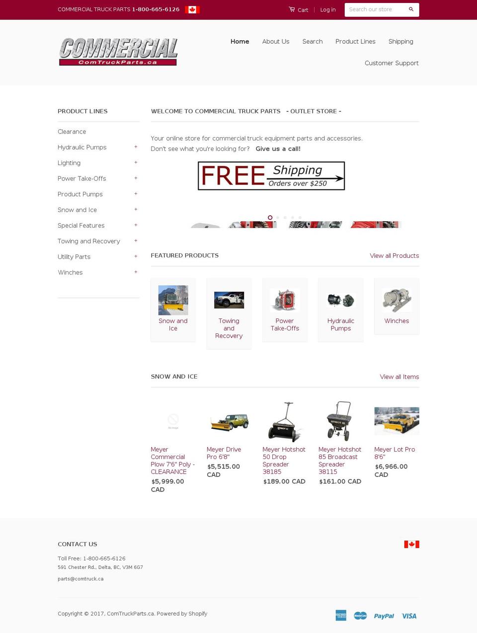 comtruckparts.ca shopify website screenshot