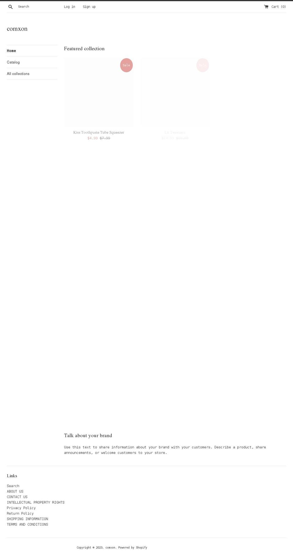 comxon.com shopify website screenshot