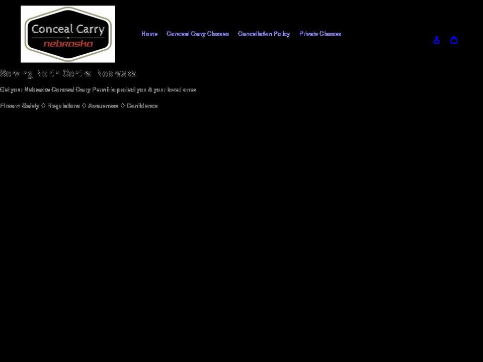 concealcarrynebraska.com shopify website screenshot