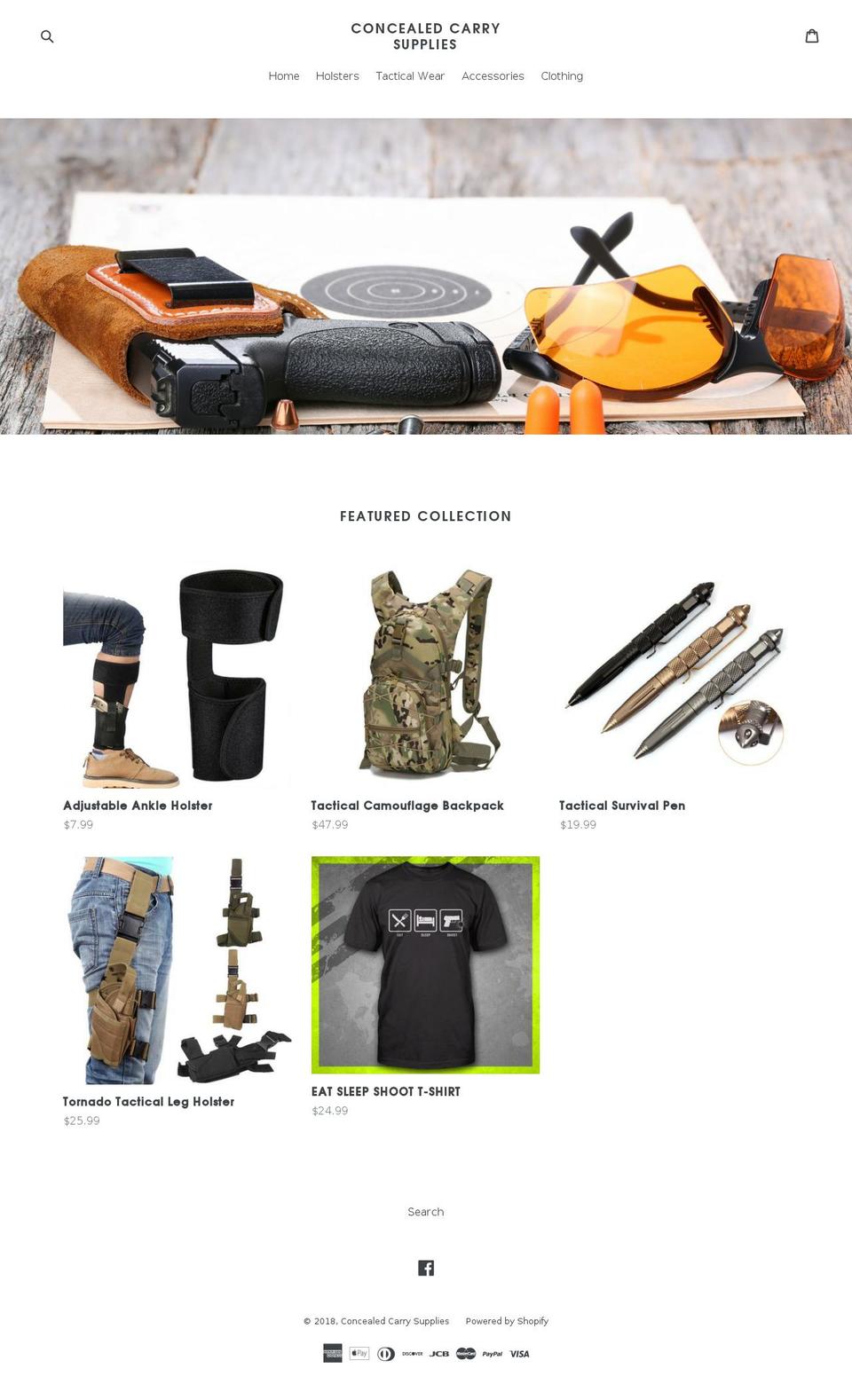 concealedcarrysupplies.com — Shopify storefront screenshot