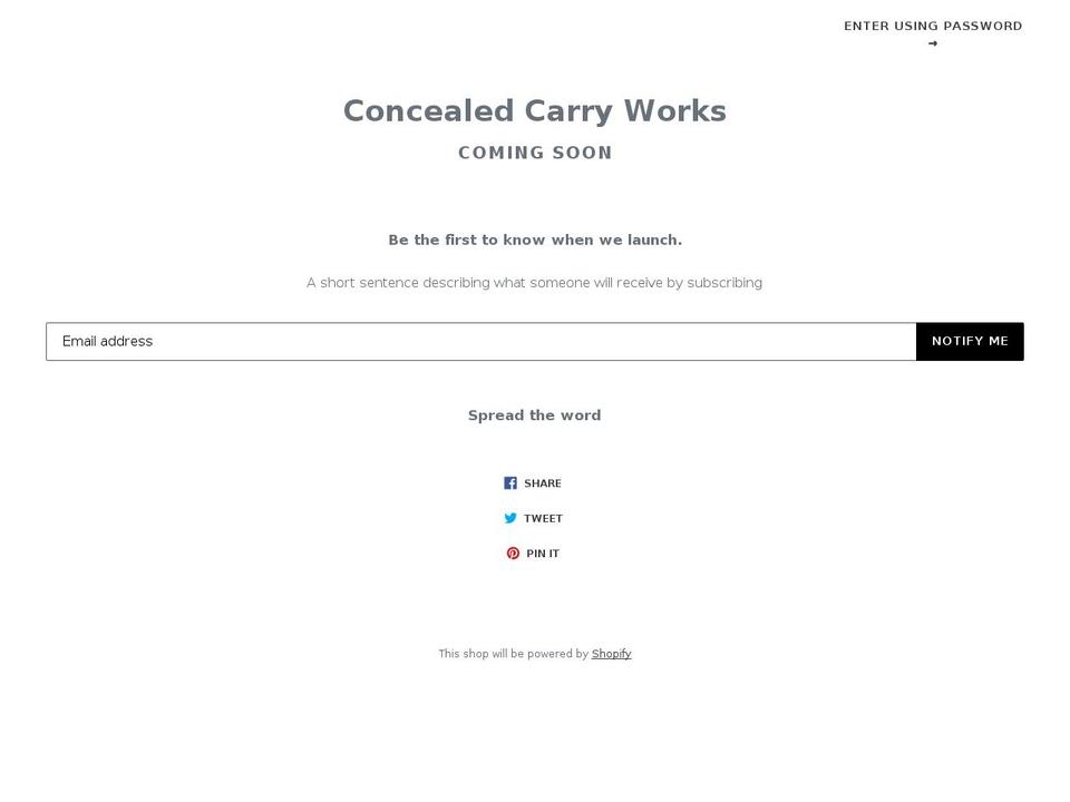 concealedcarryworks.com — Shopify storefront screenshot