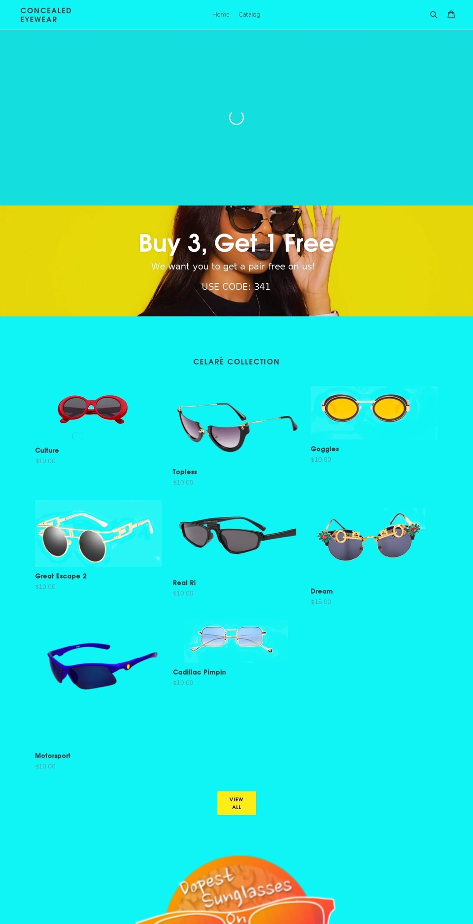 concealedeyewear.com — Shopify storefront screenshot