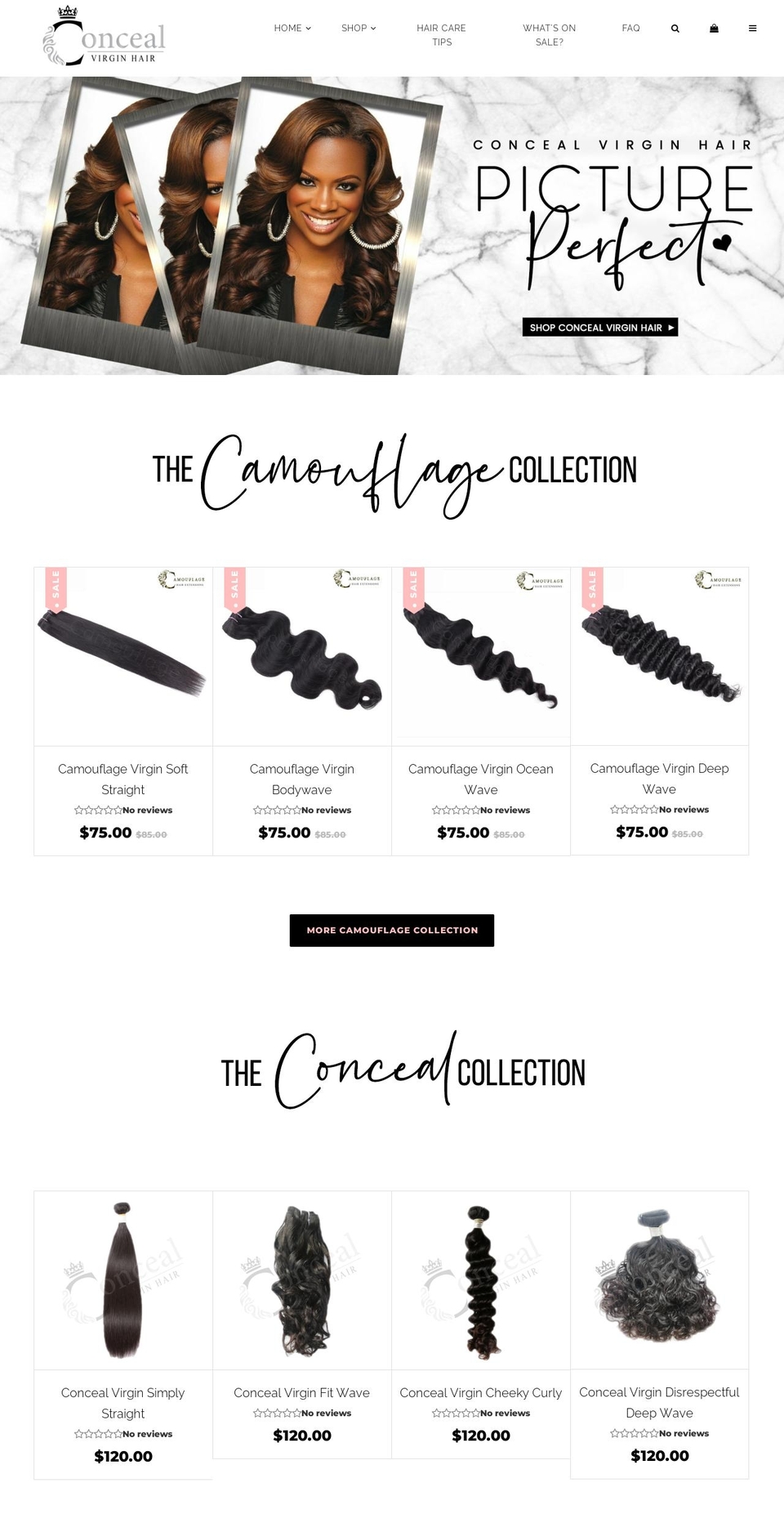 concealvirginhair.com shopify website screenshot