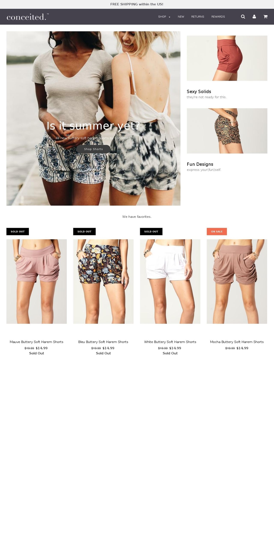 conceitedco.com — Shopify storefront screenshot