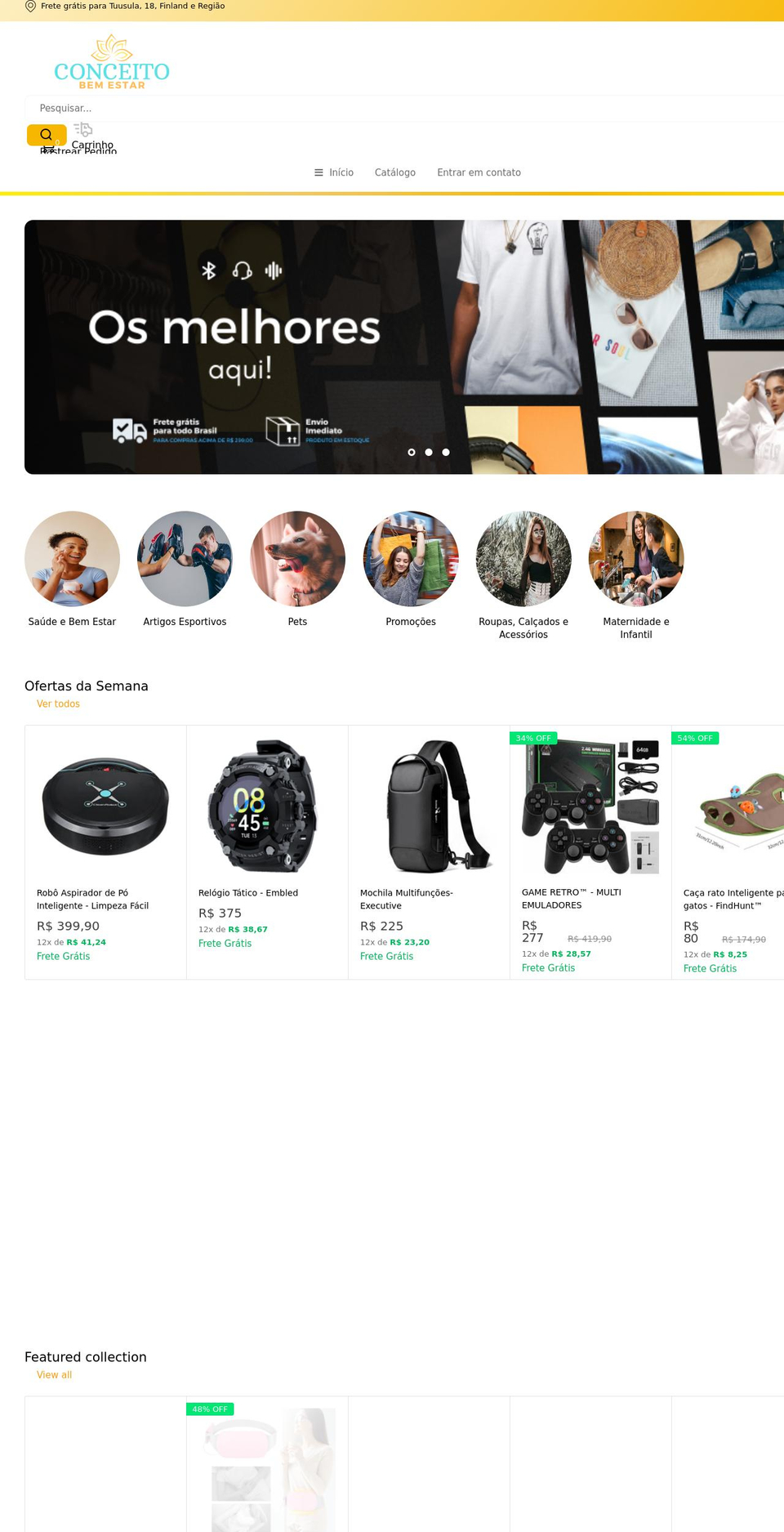 Tema loja vencedora Shopify theme site example conceitobemestar.com