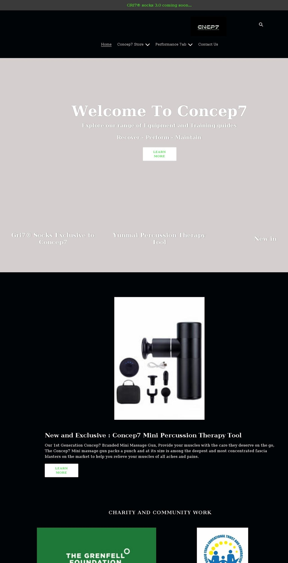 concep7.com shopify website screenshot