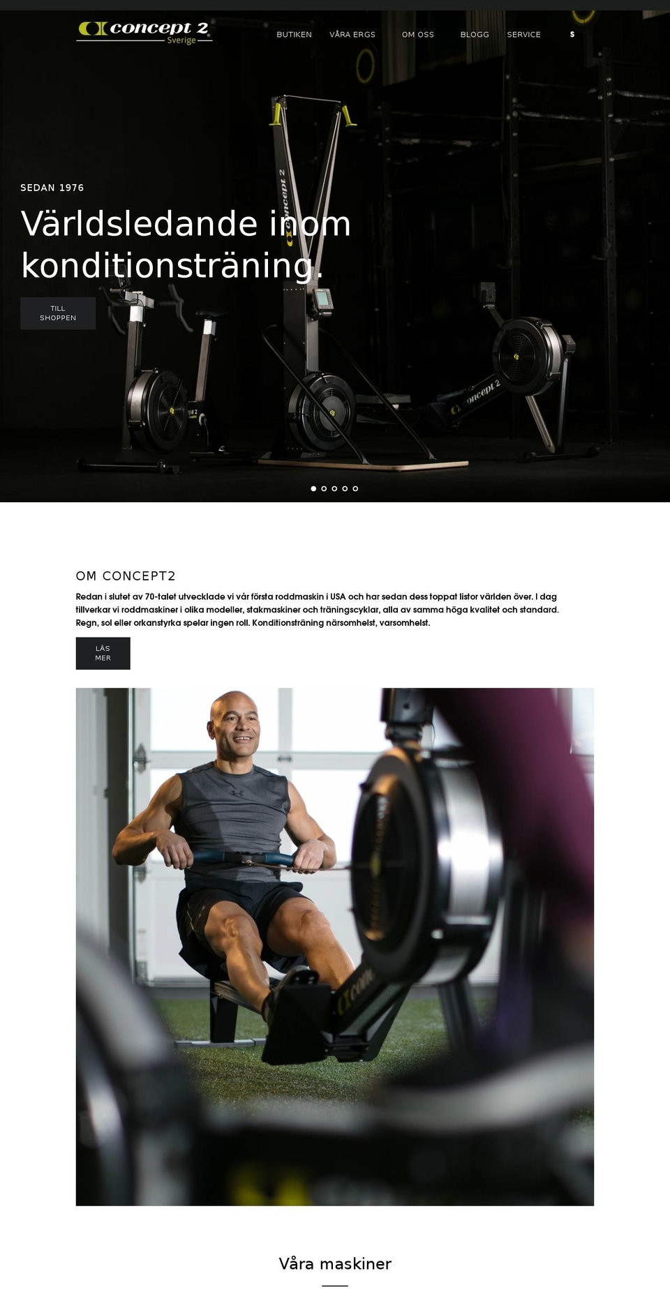 concept2sverige.se shopify website screenshot