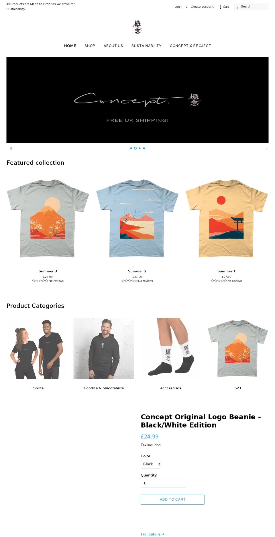 conceptapparel.co.uk shopify website screenshot