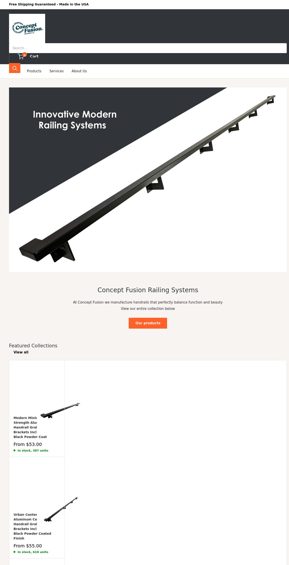 conceptfusionmanufacturing.com shopify website screenshot