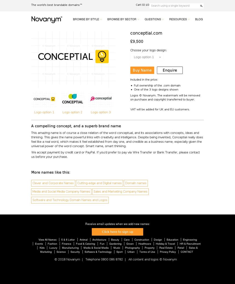 conceptial.com shopify website screenshot