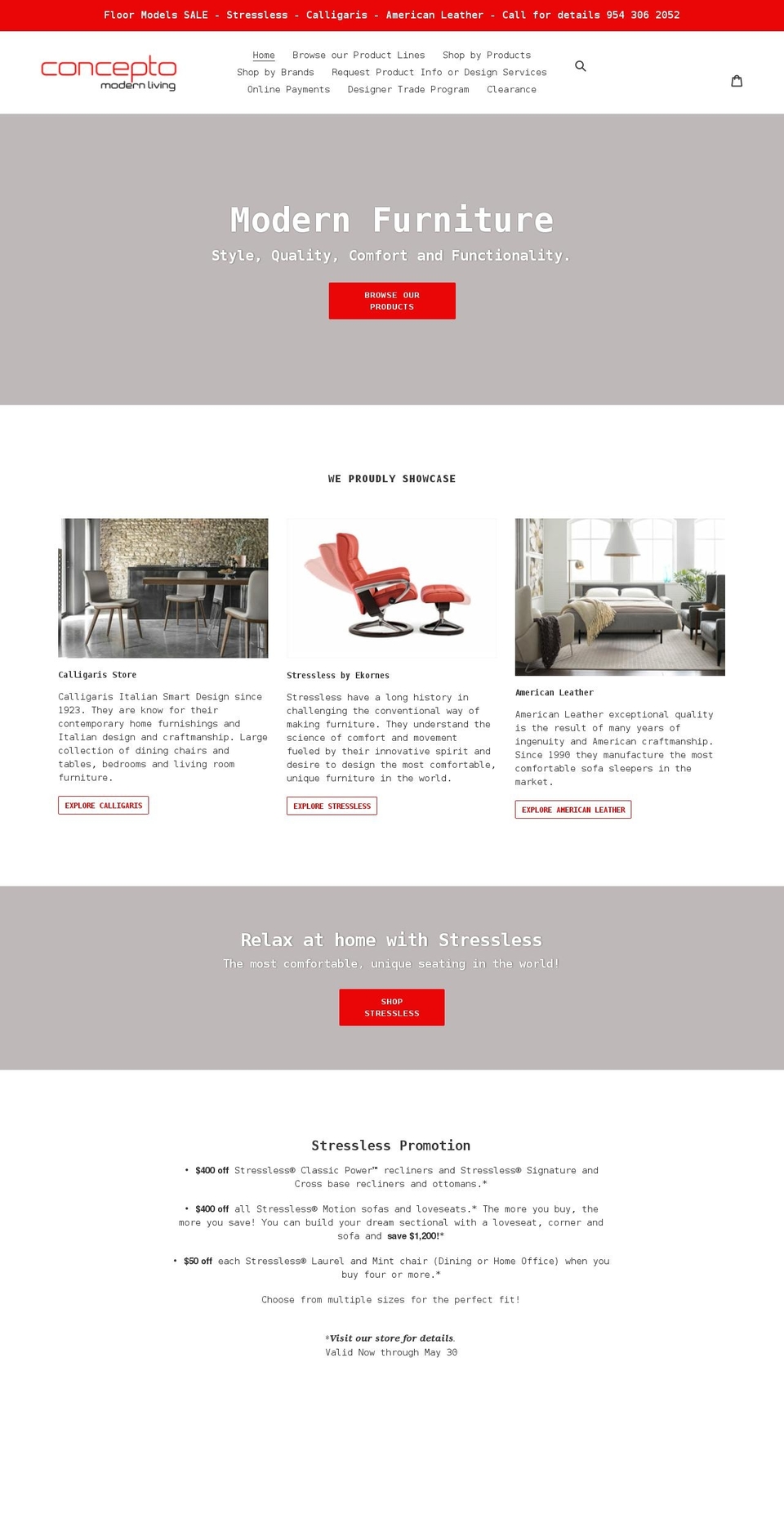 conceptofurniture.com shopify website screenshot