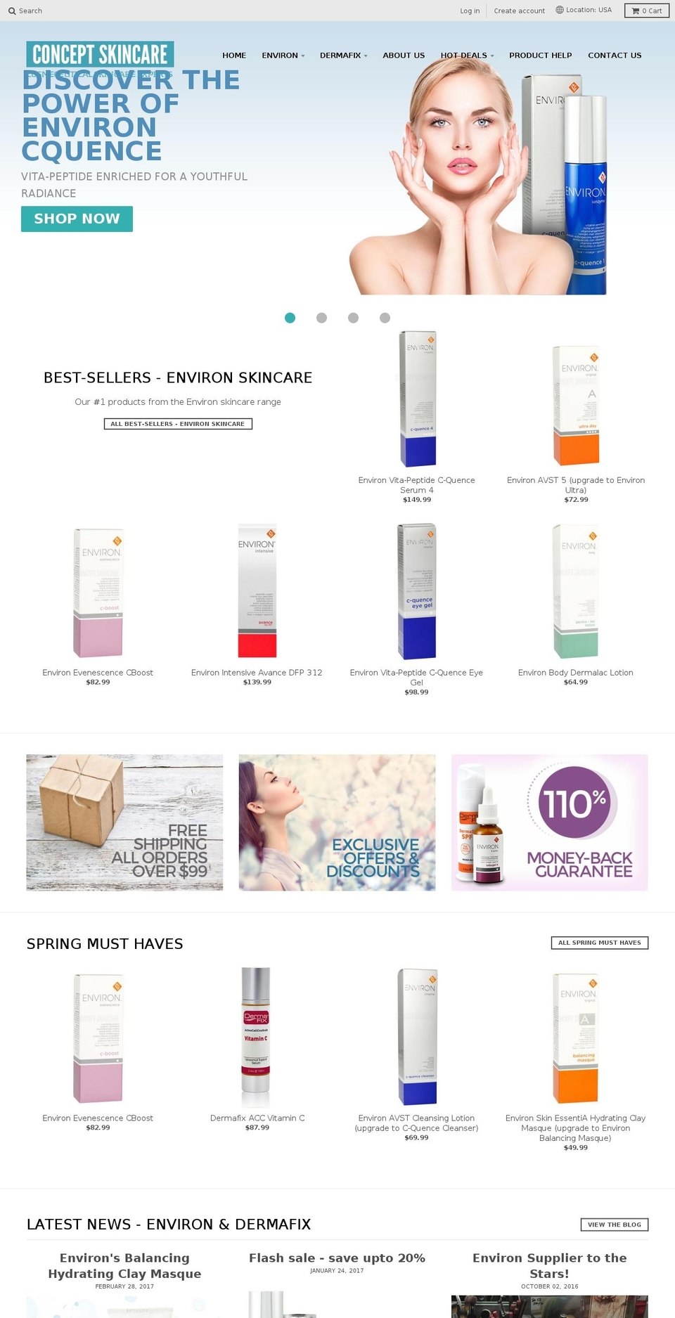 conceptskincare.com shopify website screenshot