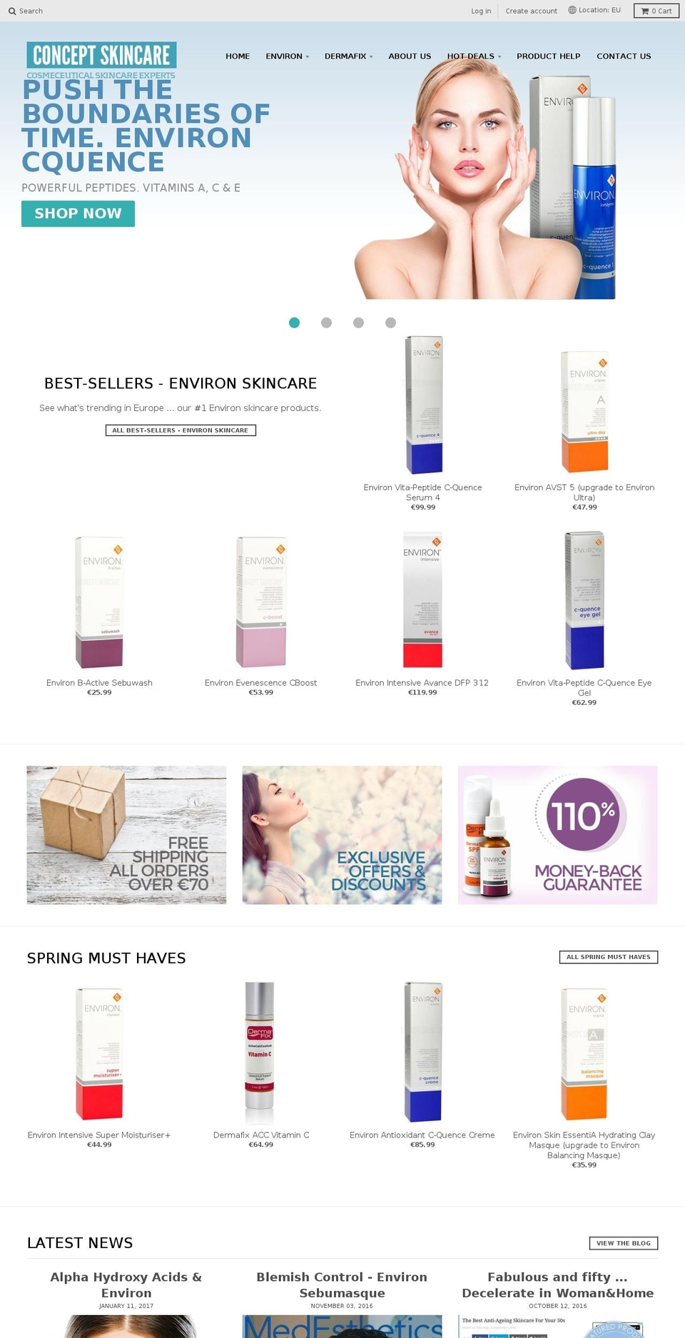 conceptskincare.eu shopify website screenshot