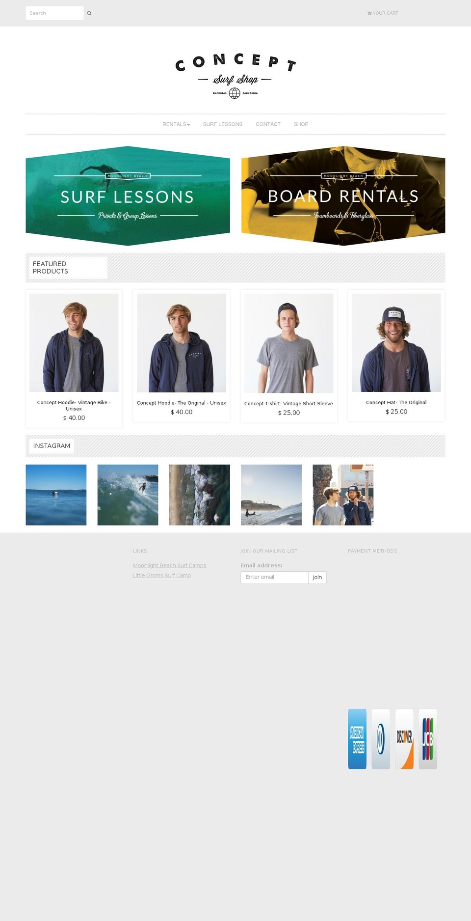 conceptsurfshop.com shopify website screenshot