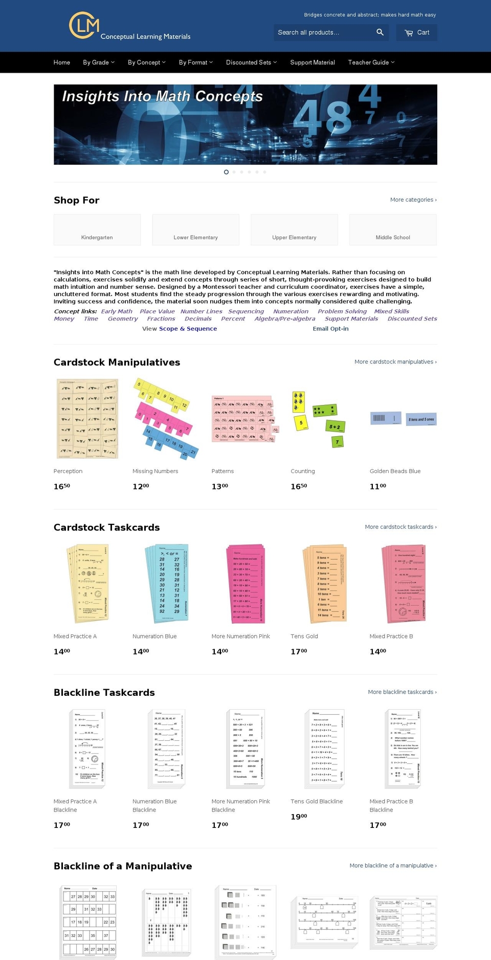 conceptuallearning.com shopify website screenshot