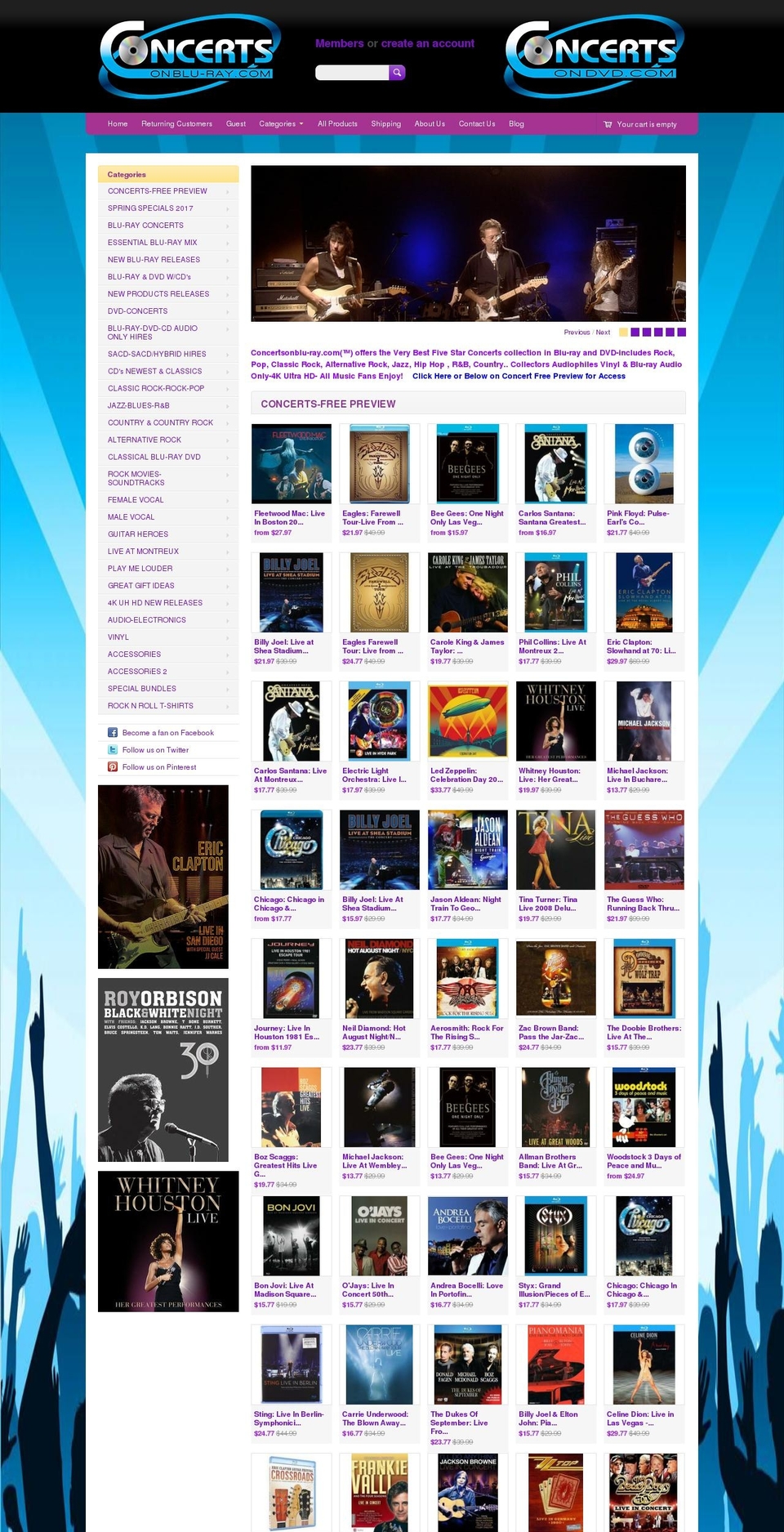 concertsondvd.org shopify website screenshot