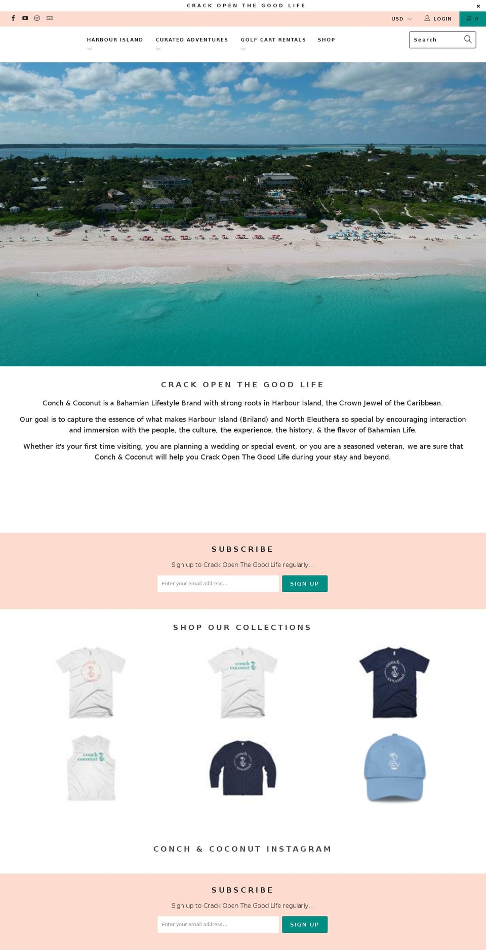 Turbo-florence Shopify theme site example conchandcoconut.com