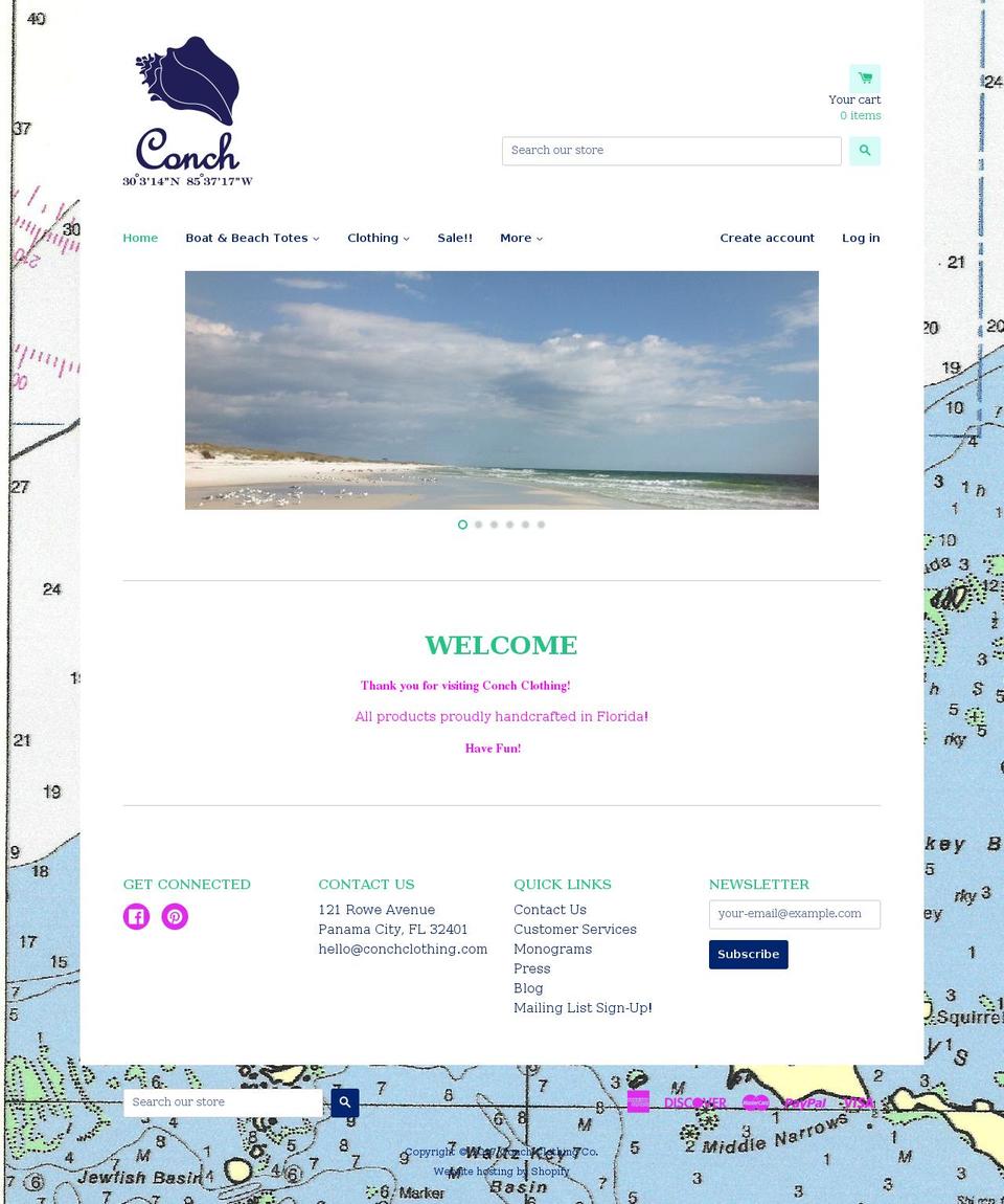 conchclothingco.com shopify website screenshot