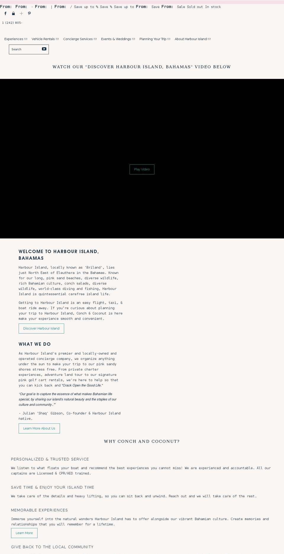 conchcoconut.com — Shopify storefront screenshot