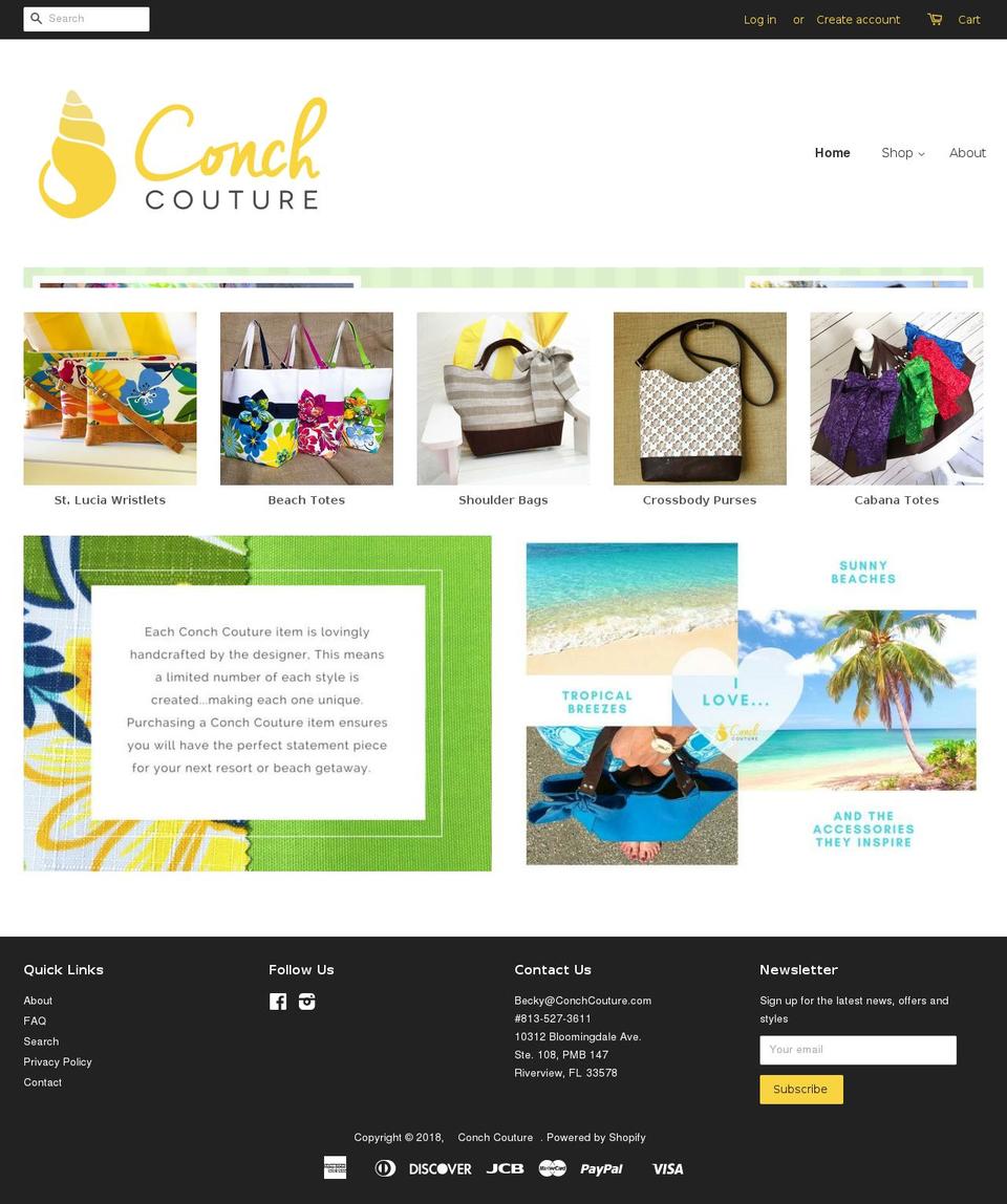 conchcouture.com — Shopify storefront screenshot