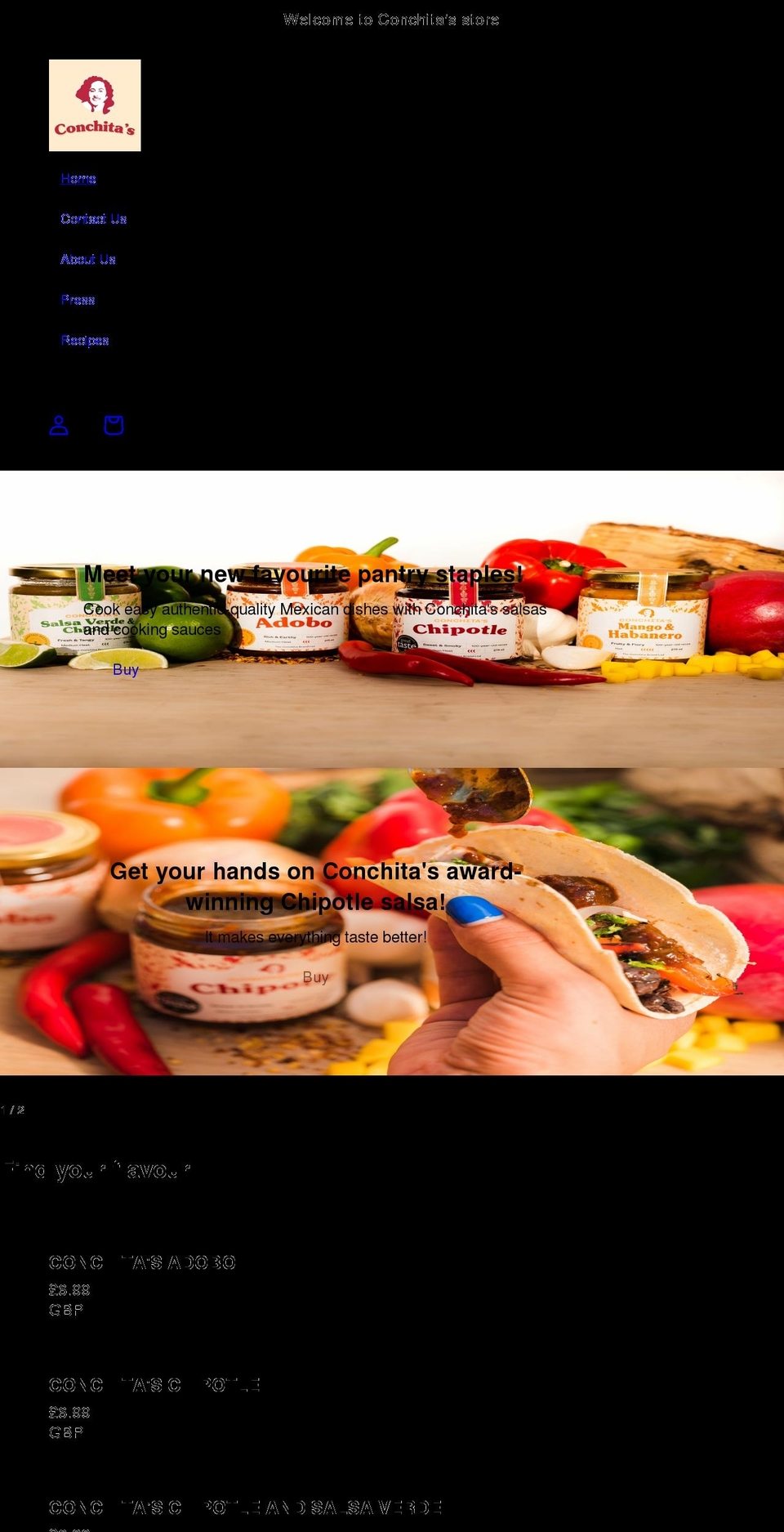 conchitaschipotle.com shopify website screenshot