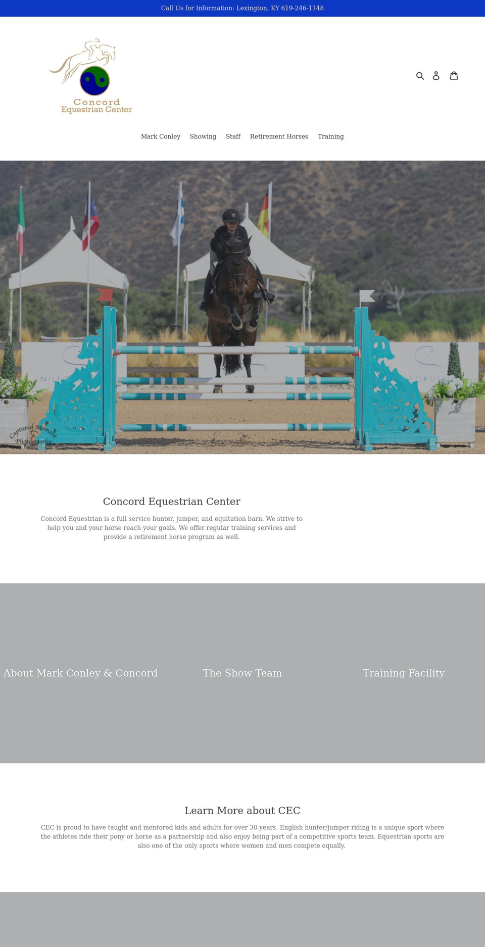 concordequestriancenter.com shopify website screenshot