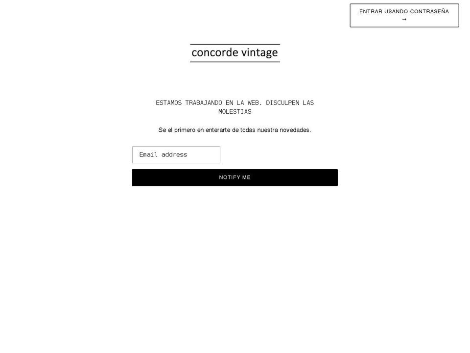 concordevintage.com shopify website screenshot