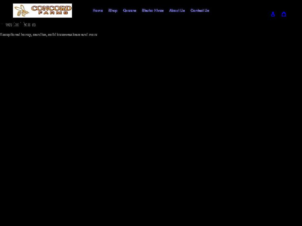 concordfarmsbees.com shopify website screenshot