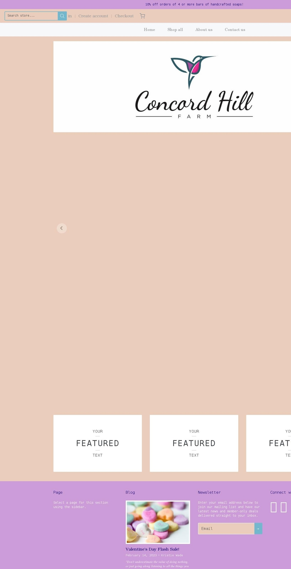 concordhillfarm.com shopify website screenshot