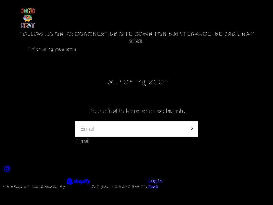 concreat.us shopify website screenshot