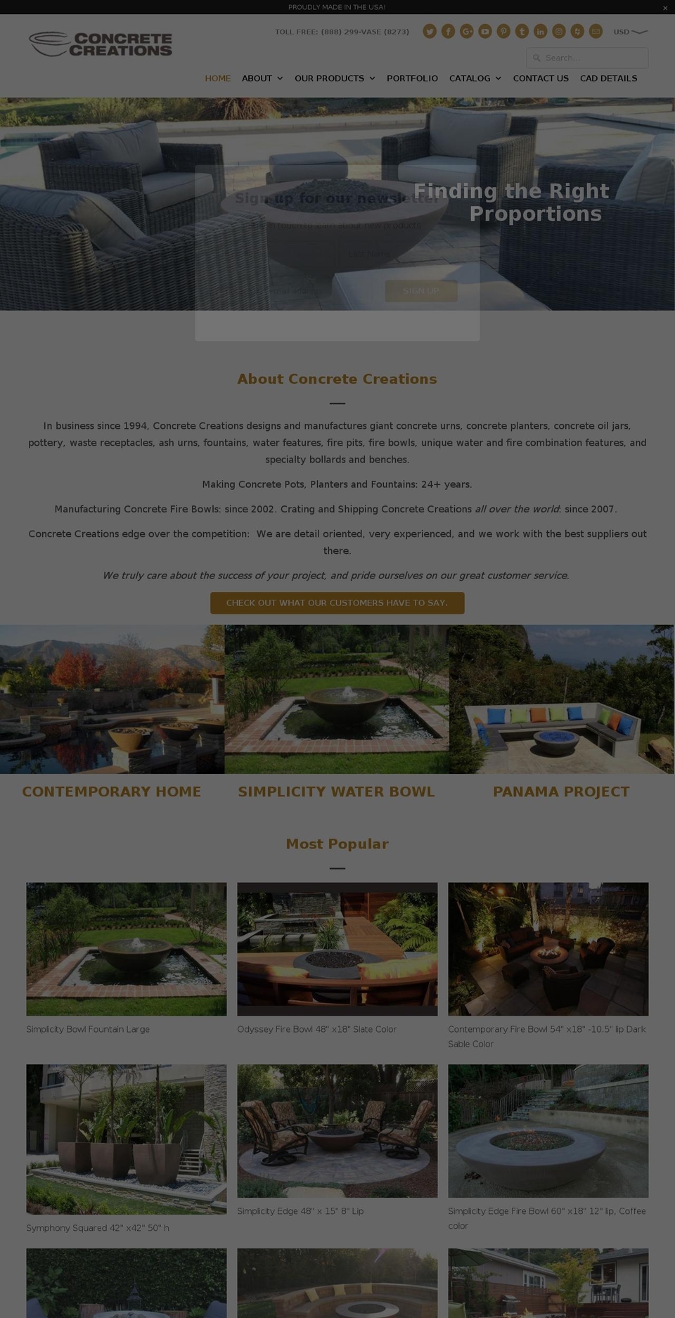 A\u0026Z Designs Shopify theme site example concretecreationsla.com