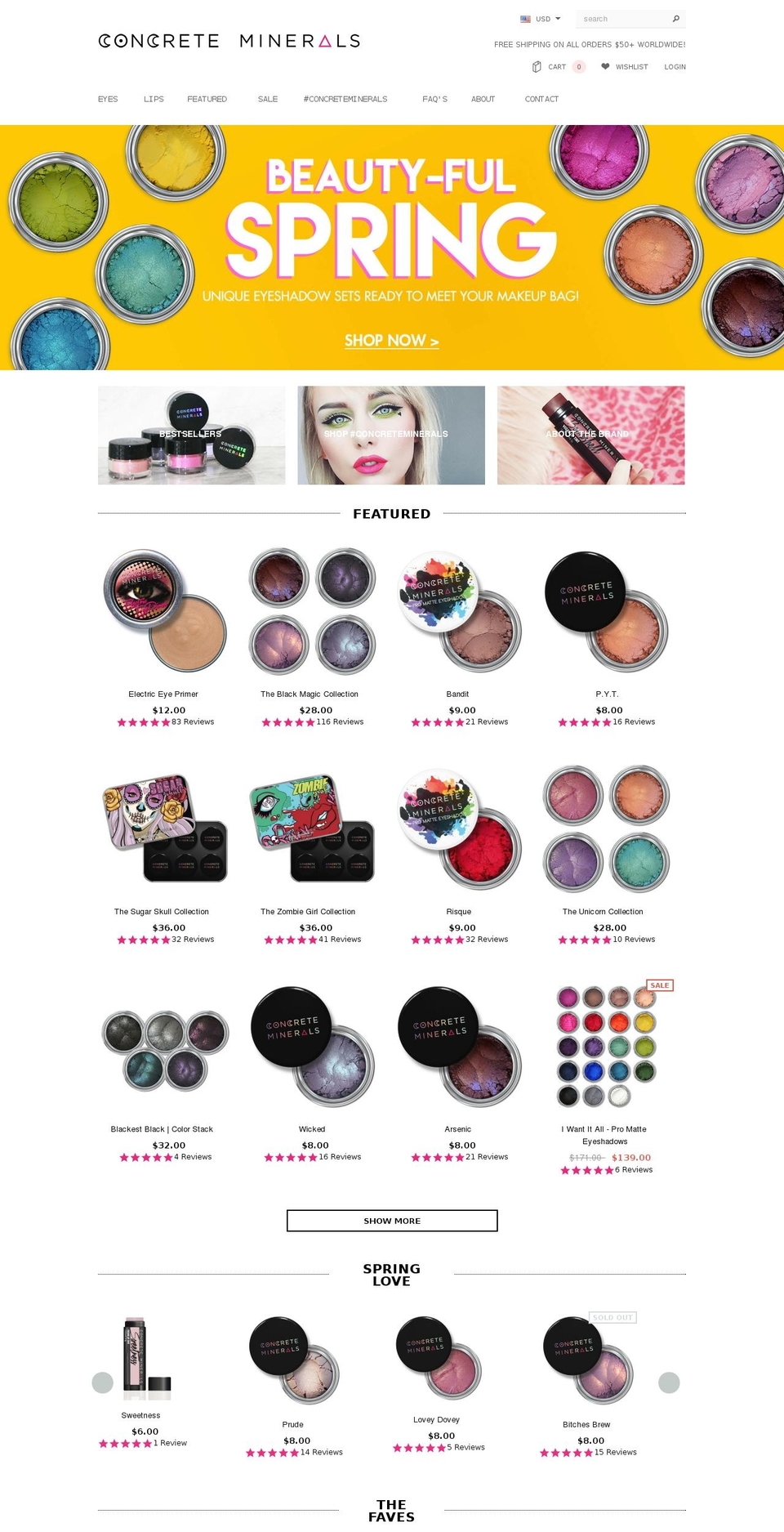 concreteminerals.com shopify website screenshot