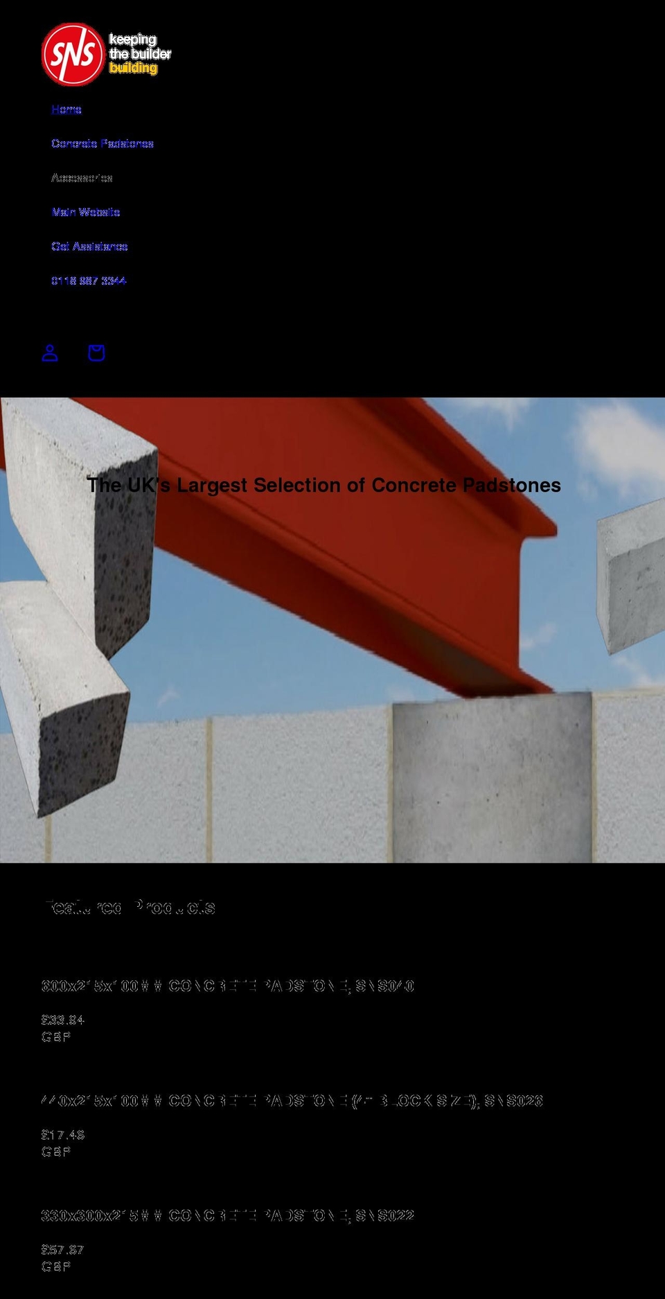 concretepadstones.co.uk shopify website screenshot