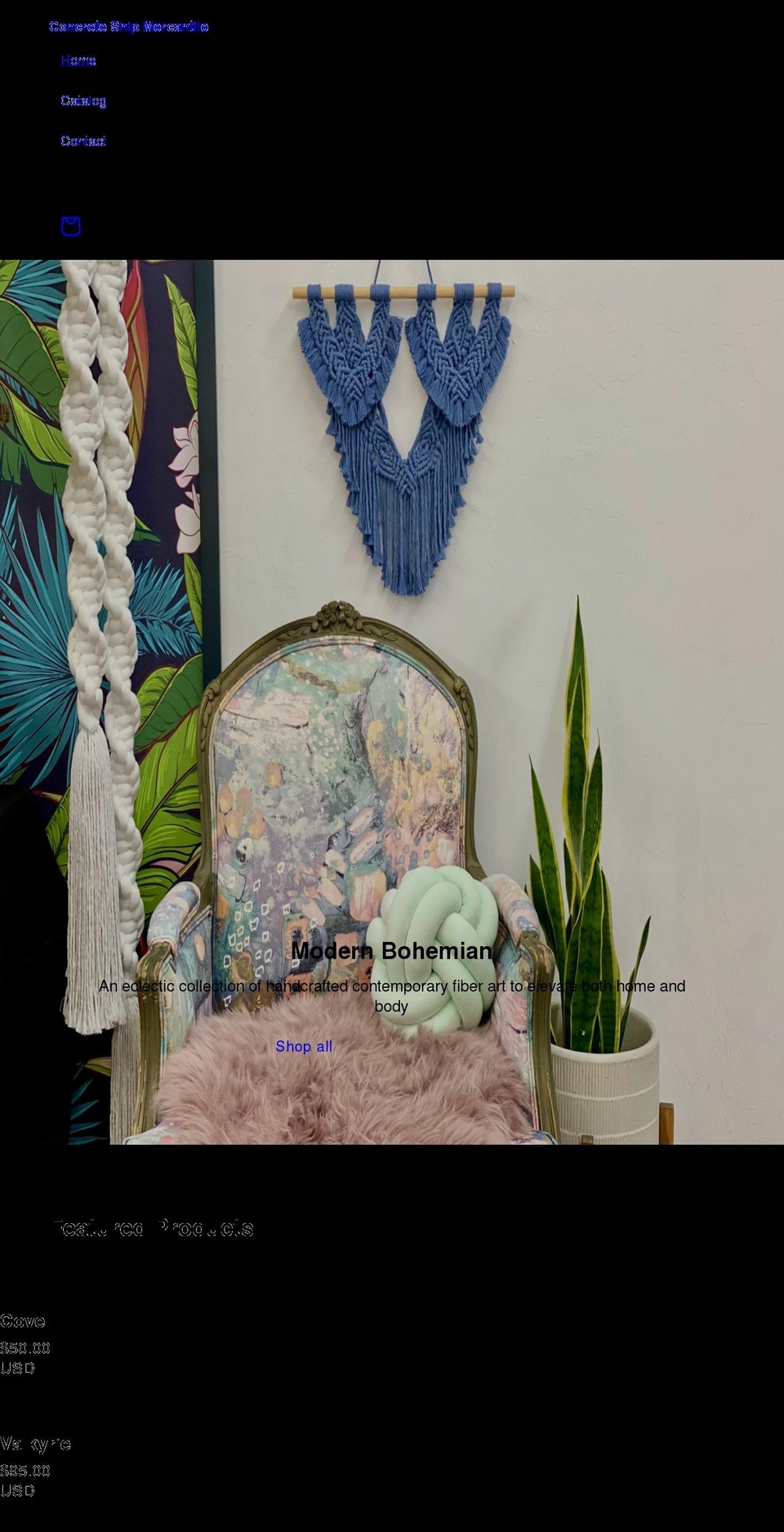 concreteshipmercantile.com shopify website screenshot