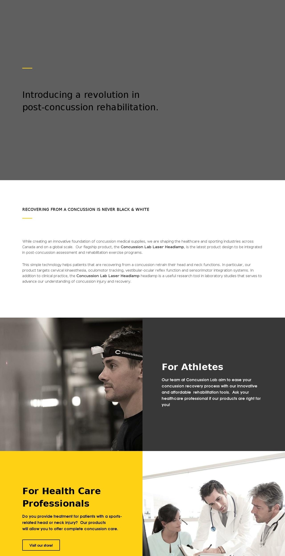 concussionlab.com shopify website screenshot