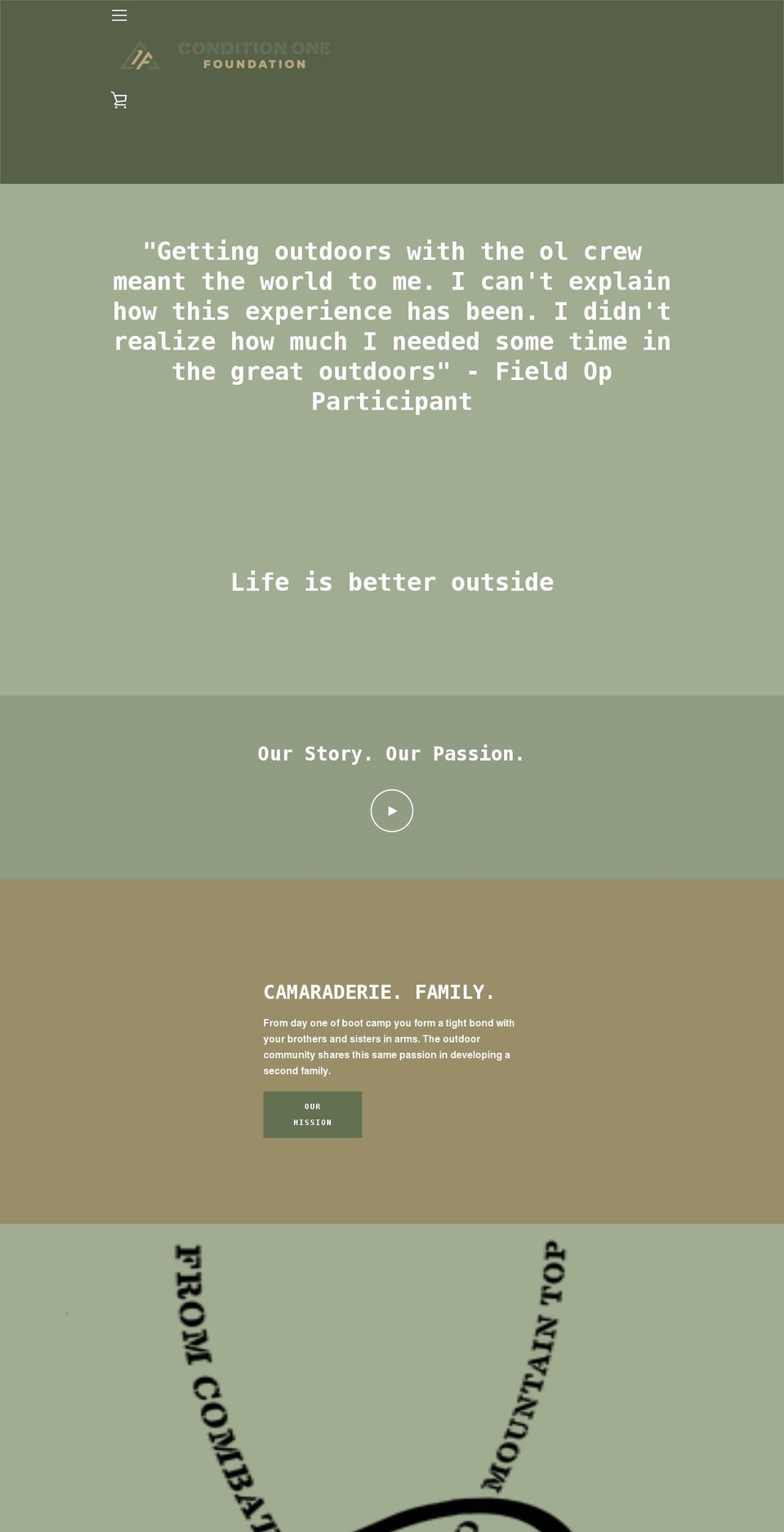 conditiononefoundation.org shopify website screenshot
