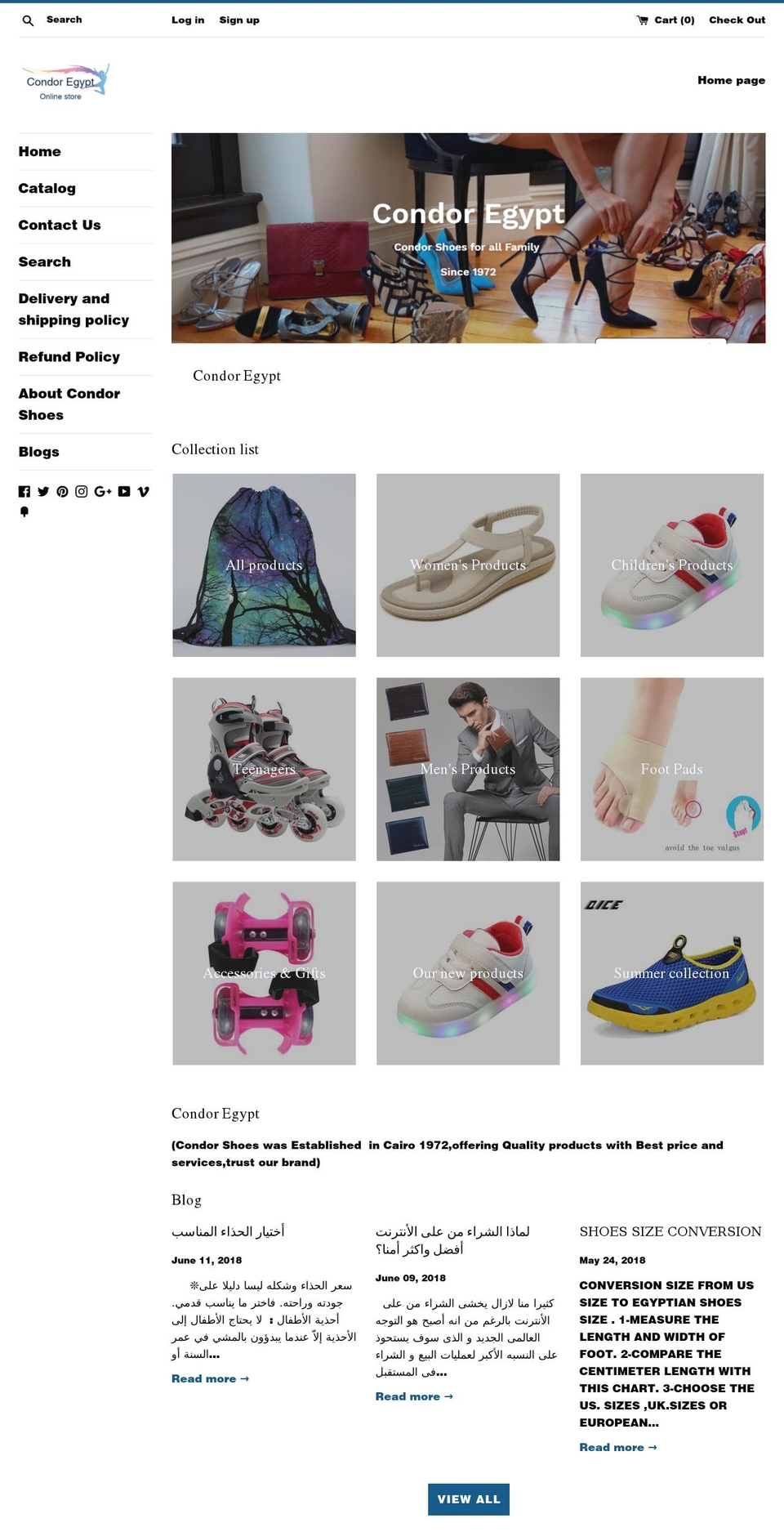 condorshoes.com — Shopify storefront screenshot