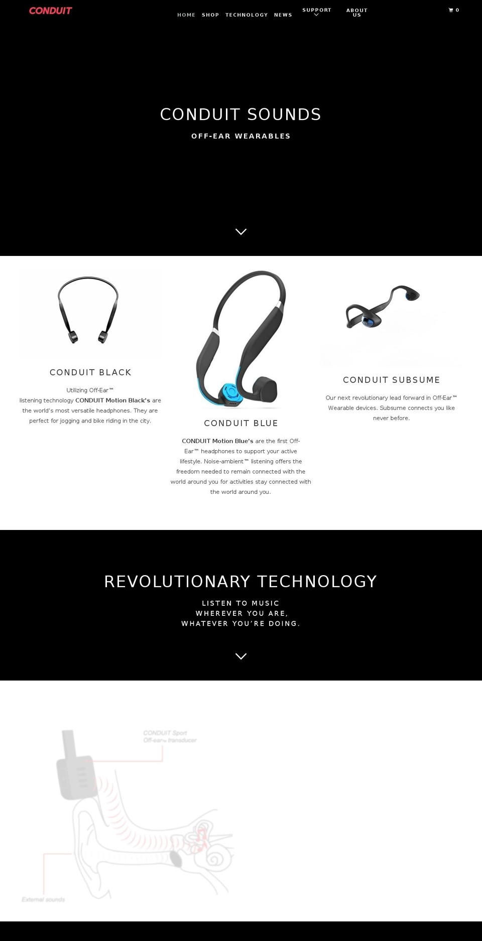 CONDUIT Sounds Parallax Shopify theme site example conduitsounds.com